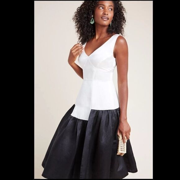 Anthropologie Tracy Reese’s Natasha Drop Waist Midi Dress Size 2 - Picture 2 of 7